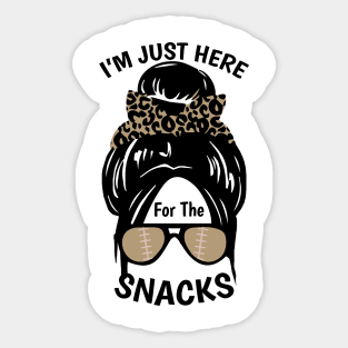 I'm Just Here For The Snacks Black Women Football Sticker